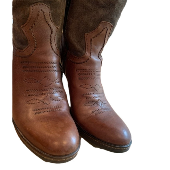 Vtg Italian ALTO GRADIMENTO Womens Brown Suede leather Cowboy boots - Picture 13 of 17